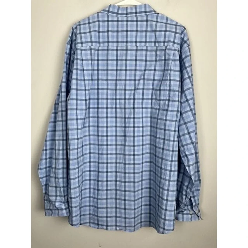 Tommy Bahama IslandZone Shirt XXL‎ Blue Plaid Long Sleeve Performance Stretch - Picture 6 of 9